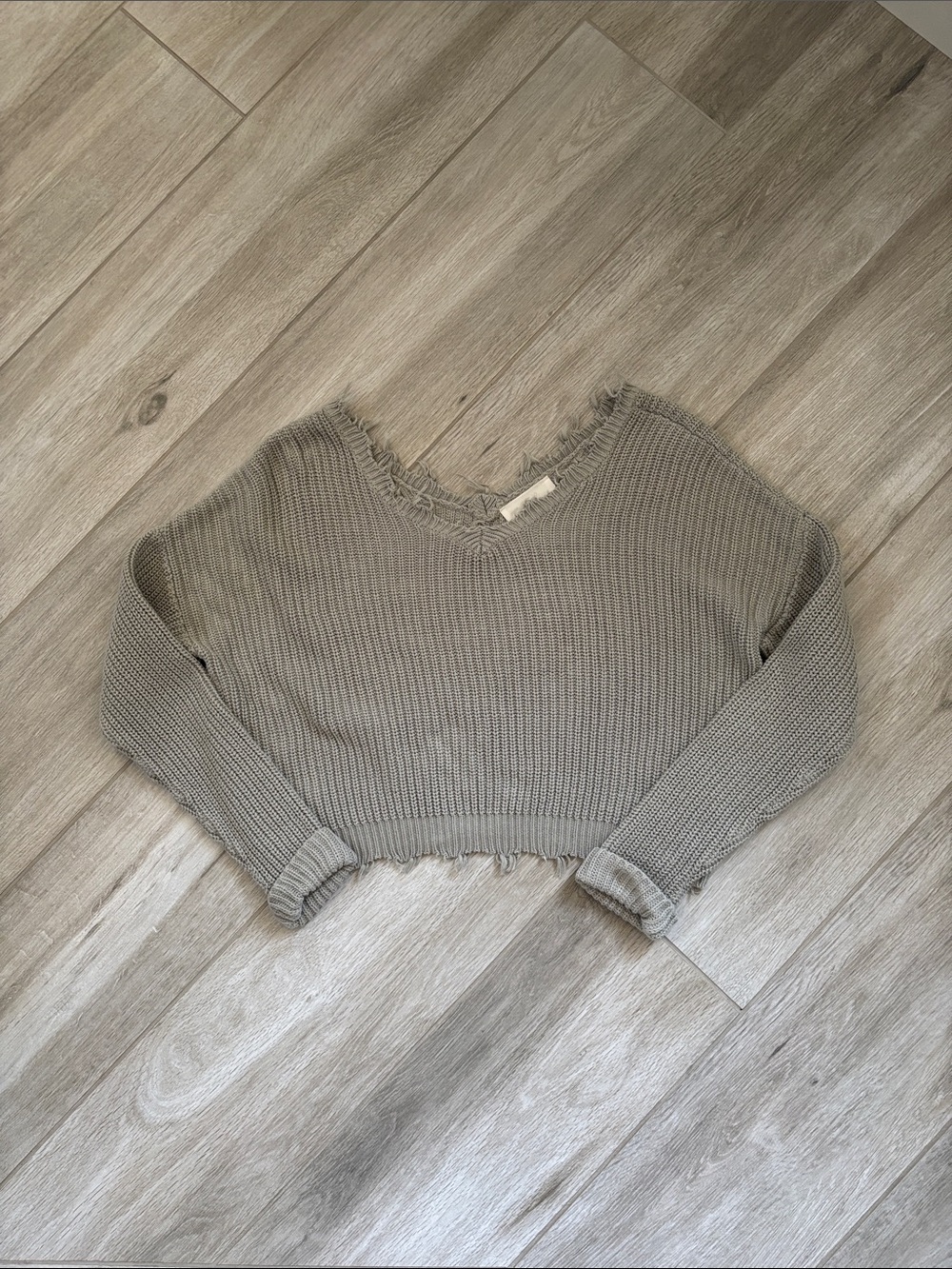 Jessica Simpson Gray Green Ribbed Sweater Size Small